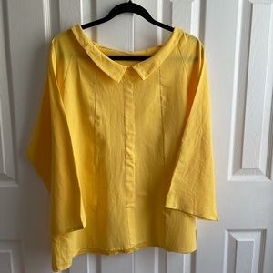 Wide Neck Collared Blouse